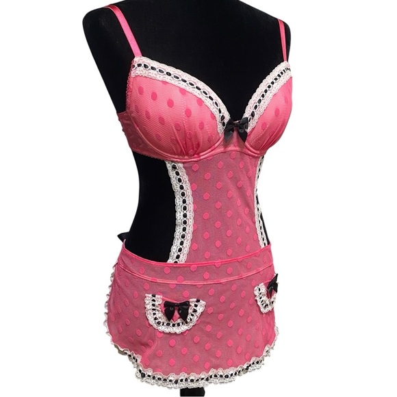 Victorias Secret Sexy Little Things Retro Bra Apron Lingerie 34D Cosplay Costume - Picture 2 of 8